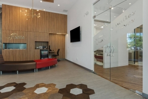 The Lobby of The Dental Studio Showcases a Sleek Design With a Large TV in Stittsville, ON