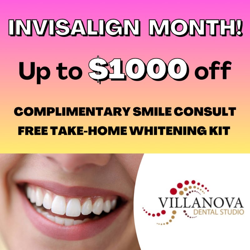 Villanova Dental Studio Promotion for Invisalign Plus Free Consult & Whitening Kit
